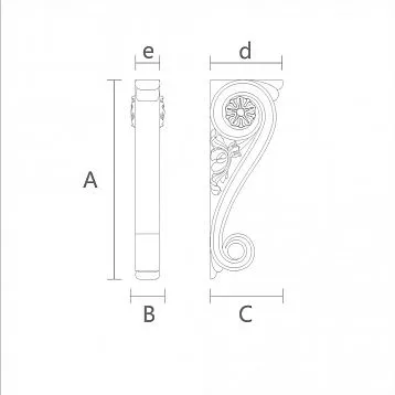 Carved bracket KR-019 details