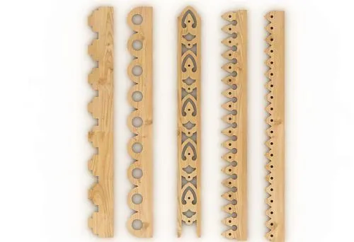 Set of wooden moldings in classic style.