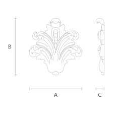 Carved polyurethane applique NPU-108 drawing