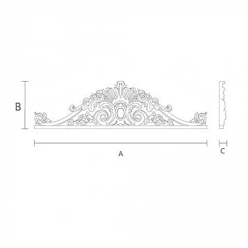 Геометрическая накладка из дерева N-439, резная, изготовлена в магазине декора Stavros