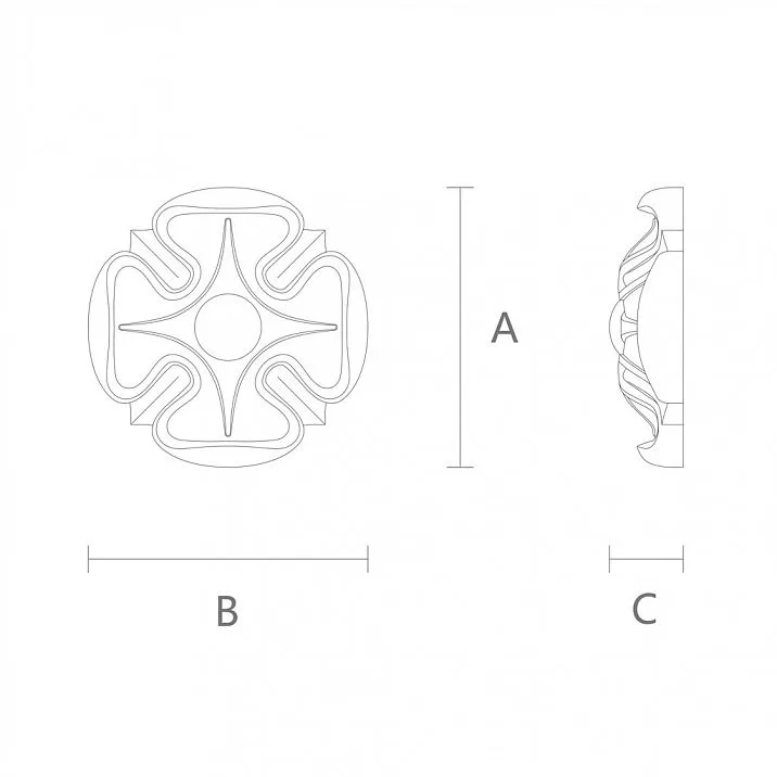 Элегантная Резная Розетка R-003 для Гостиной чертеж
