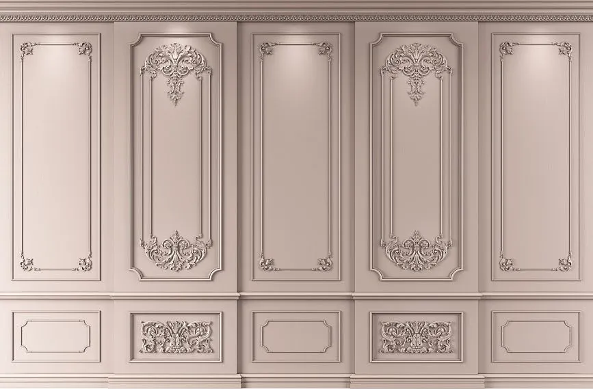 Interior using wall panels INT-020 in classic style