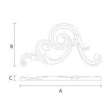Carved wooden applique N-286L pattern