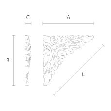 NPU-227 Carved Insert, polyurethane, molding drawing