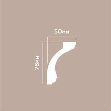 Ceiling cornice polystyrene HI WOOD AL75 white 76x50 mm volumetric profile from South Korean manufacturer for high ceilings