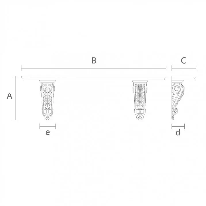 Carved shelf PKR-012.2 drawing