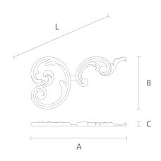 Cute carved overlay N-296R for wooden furniture and interior drawing