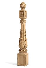 Staircase posts from wood photo