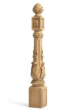 Staircase posts from wood photo