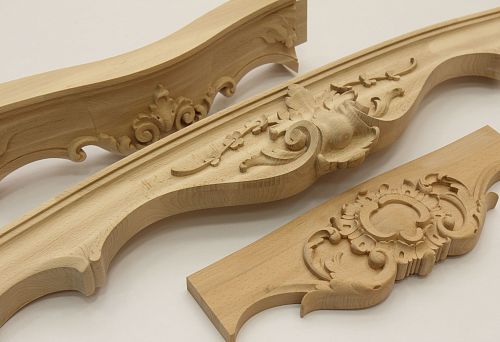 Carved decorative elements in wood for furniture and interiors &mdash; unique handmade author decor