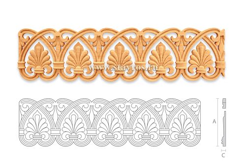 Carved Wooden Fireplace Surround with Classic Ornament