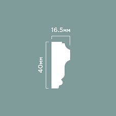 Molding D40V2 POLYSTYRENE HI WOOD 40mm x 16.5mm x 2.0m drawing