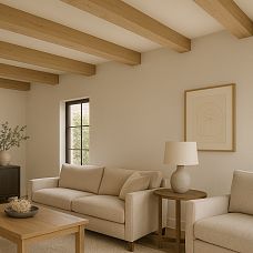 Деревянные балки BL-001 на потолке кухни