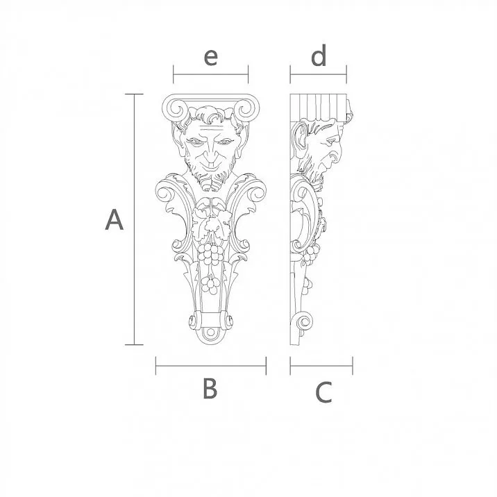Solid wood bracket KR-035 with high quality &mdash; drawing