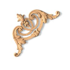 Wooden overlay N-390 with carved geometric pattern