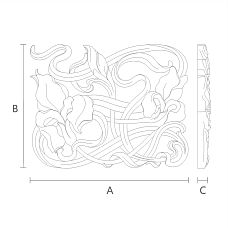 Carved overlay N-275L made of wood with geometric ornament drawing