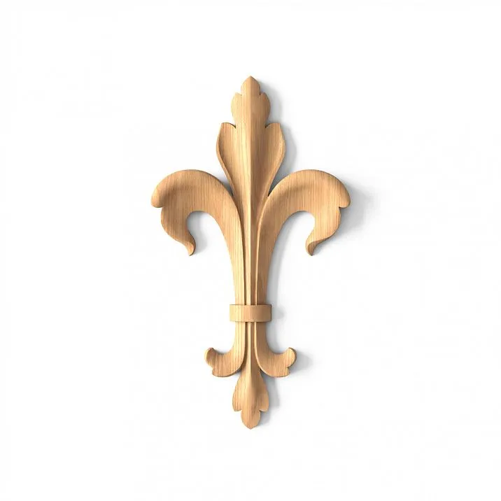 Decorative Element from Oak or Beech with Wood Carving