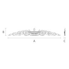 Wooden decorative overlay with carved ornament N-268, drawing