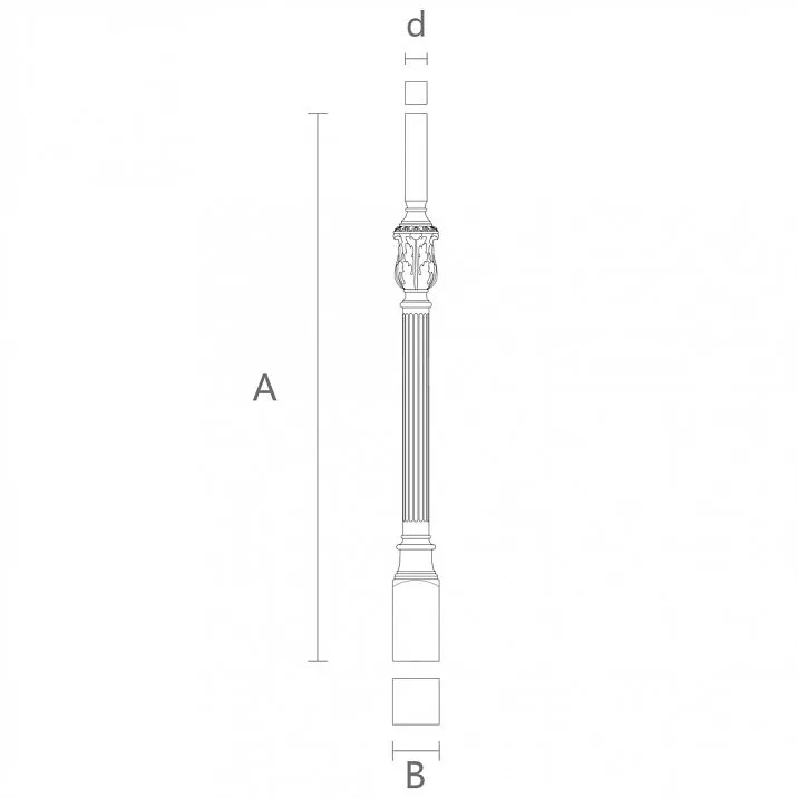 L-039.1 wooden stair baluster - suitable for any interior style drawing