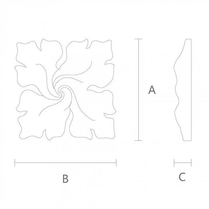 Gothic Style Carved Rosette R-061 Drawing
