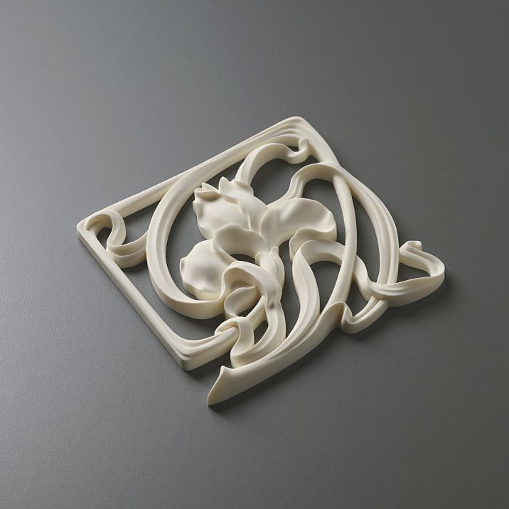 Накладка NPU-273R из полиуретана, правая декоративная накладка для стен и мебели. Полиуретановая лепнина Ставрос под покраску, парная к NPU-273L