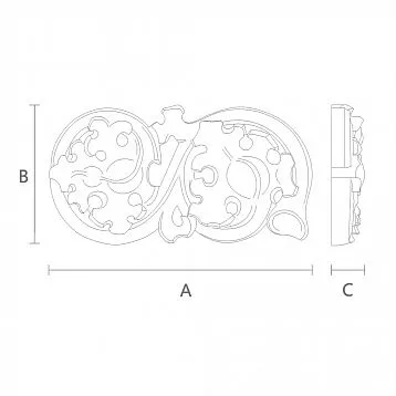 Decorative Wooden Plate with Carved Flower for Furniture Decoration