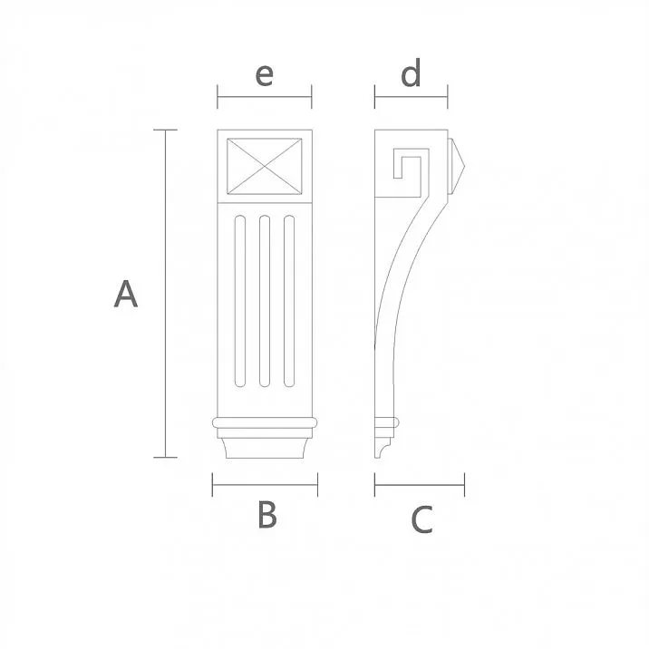 Кронштейн из дерева KR-026: резные узоры и детали чертеж