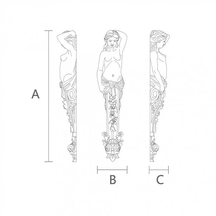 KR-046.1R - премиальный кронштейн для полки от Stavros чертеж