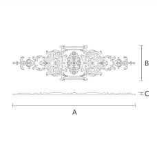 Резная накладка N-422 - красивый и недорогой элемент декора из дерева чертеж