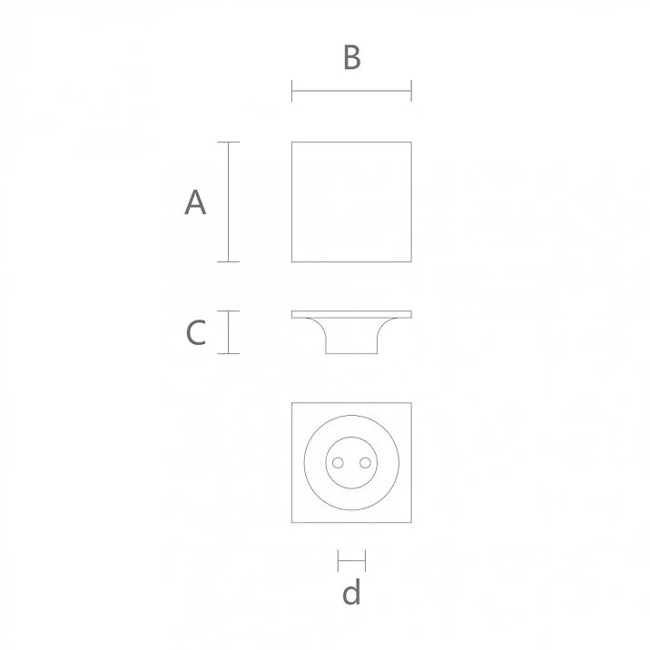 Top view of furniture handle with wood finish