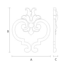 Резная накладка N-301 деревянная - декор для вашего дома чертеж