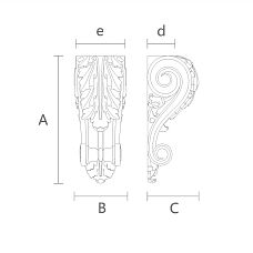Архитектурный элемент кронштейн KR-005 для полок, мебели, интерьера