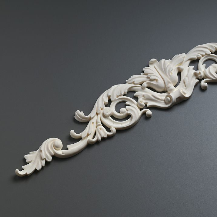 Carved polyurethane overlay NPU-160 Stavros for furniture and doors. Moisture-resistant decor for painting, easy installation