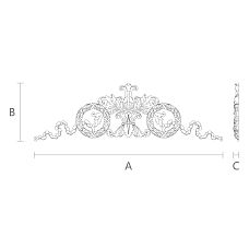 Central Insert N-183 with Elegant Carved Pattern Drawing