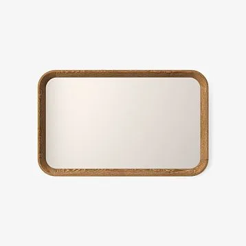 Front view of the Aurora 008-007 mirror, crafted from oak and beech