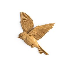 Wooden decor N-493R &ndash; a carved wooden bird with spread wings.