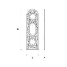 Carved Doors IKN-010 from solid wood for church, drawing