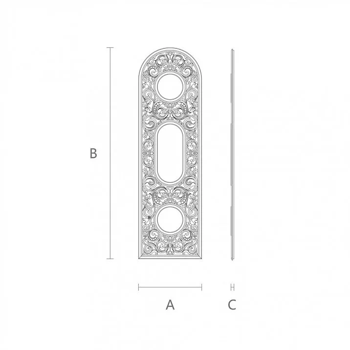 Carved Doors IKN-010 from solid wood for church, drawing