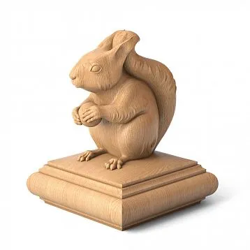 Round top on L-066 post made of oak or beech with acorn and walnut