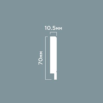 Polystyrene floor baseboard B70 HI WOOD, height 70 mm, thickness 10.5 mm, with characteristic decorative horizontal white stripe