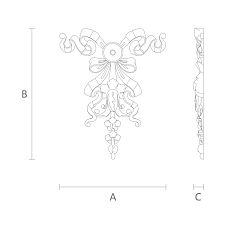 Overlay N-198 made of oak or beech with carved ornamental design