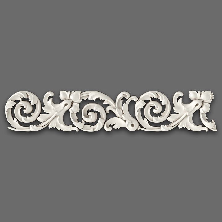 Carved furniture molding KPU-081 from polyurethane &mdash; decorative wall applique