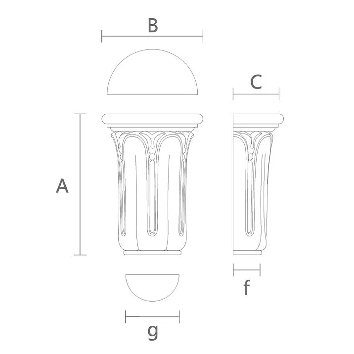 Капитель Для Декора Кухни KL-028 чертеж