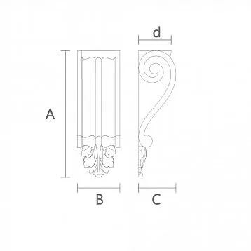 Carved bracket KR-020 for an elegant home interior