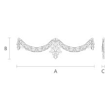 Резная накладка N-031 из дерева - возможность создать уникальный и неповторимый интерьер чертеж
