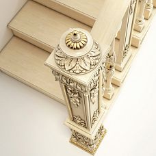 Wooden staircase post L-065 interior photo