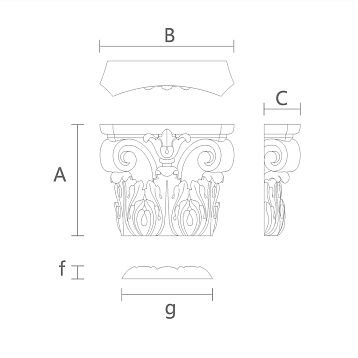Decorative polyurethane capital for columns Stavros, order and buy the overlay, optimal price