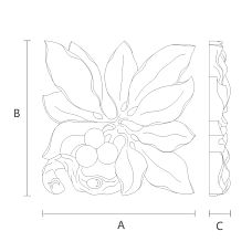 Interior decor - decorative wooden overlay with floral ornament N-318R