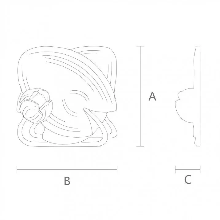 Carved Rosette R-063L - Drawing for Dimensions