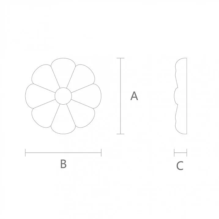 Резная Розетка R-060 как Элемент Декора чертеж
